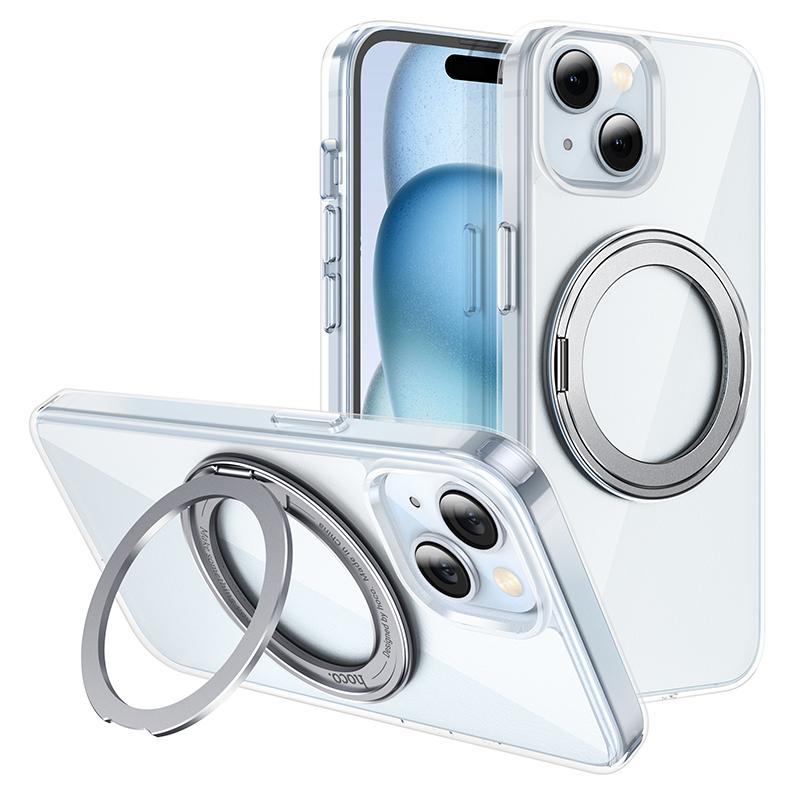 HOCO Futrola za iPhone 15, Rotirajuća, Magnetna, Providna