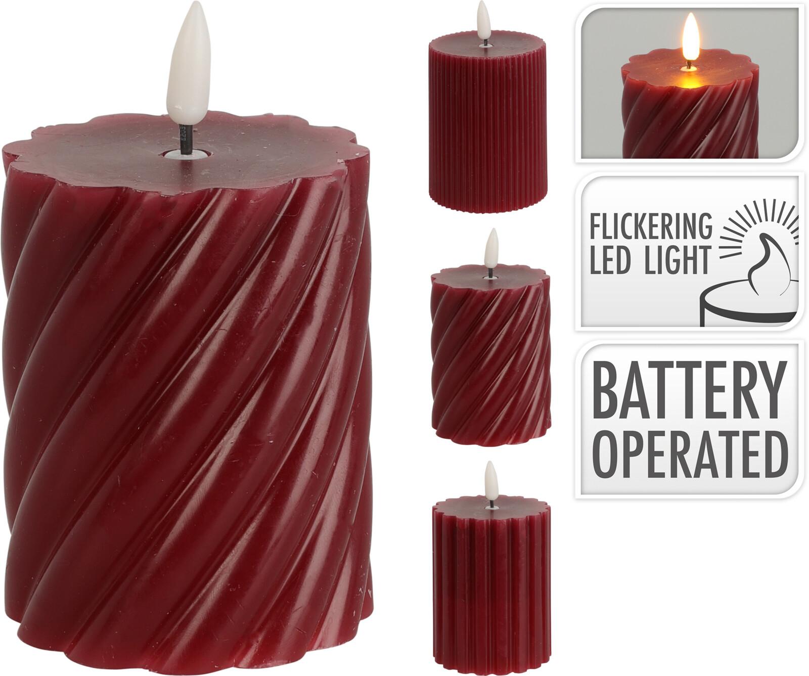 Svijeća Na Baterije 7X9Cm Tamno Crvena Ax5437230