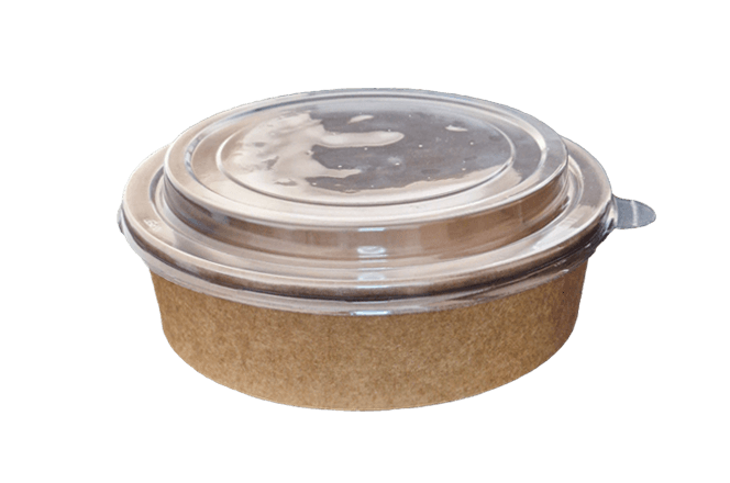 Enigma Papirna posuda KRAFT sa poklopcem 1300 ml 25/1, Providna