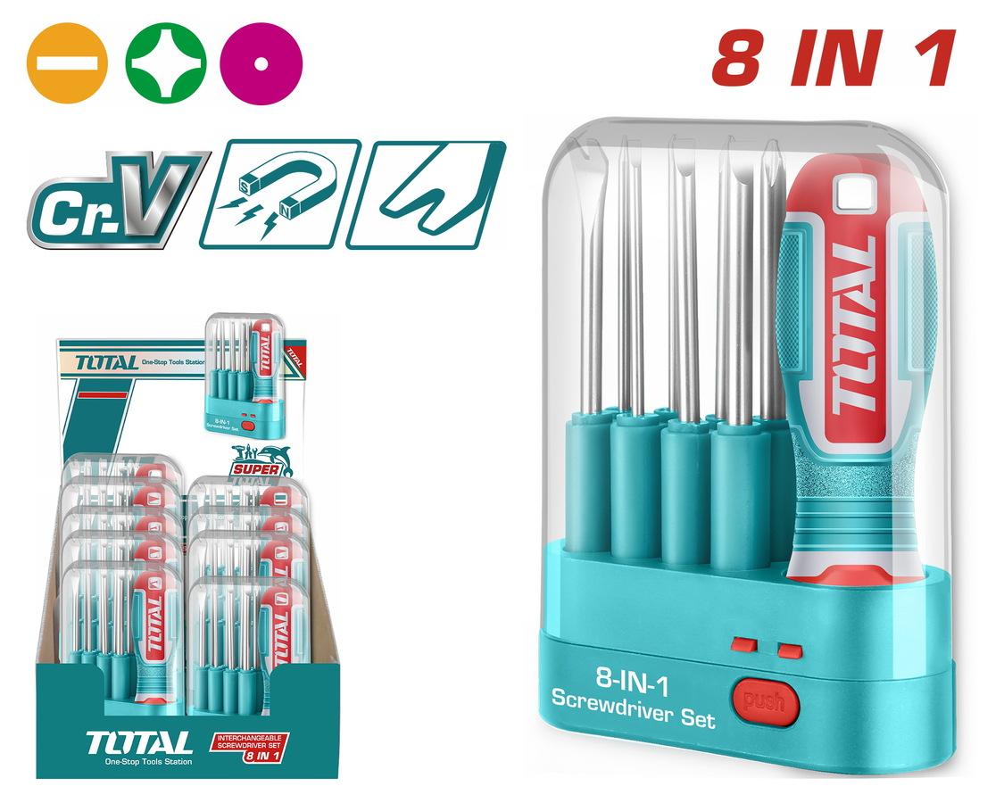 TOTAL 9-dijelni izmjenjivi set odvijača