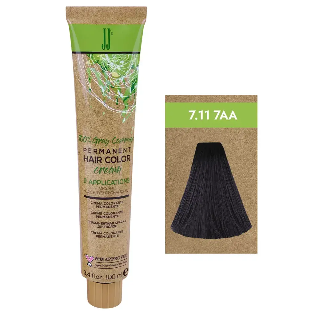 JJ's Farba za kosu Gray Coverage 7.11-7AA Intenzivna pepeljasta srednjeplava, 100ml