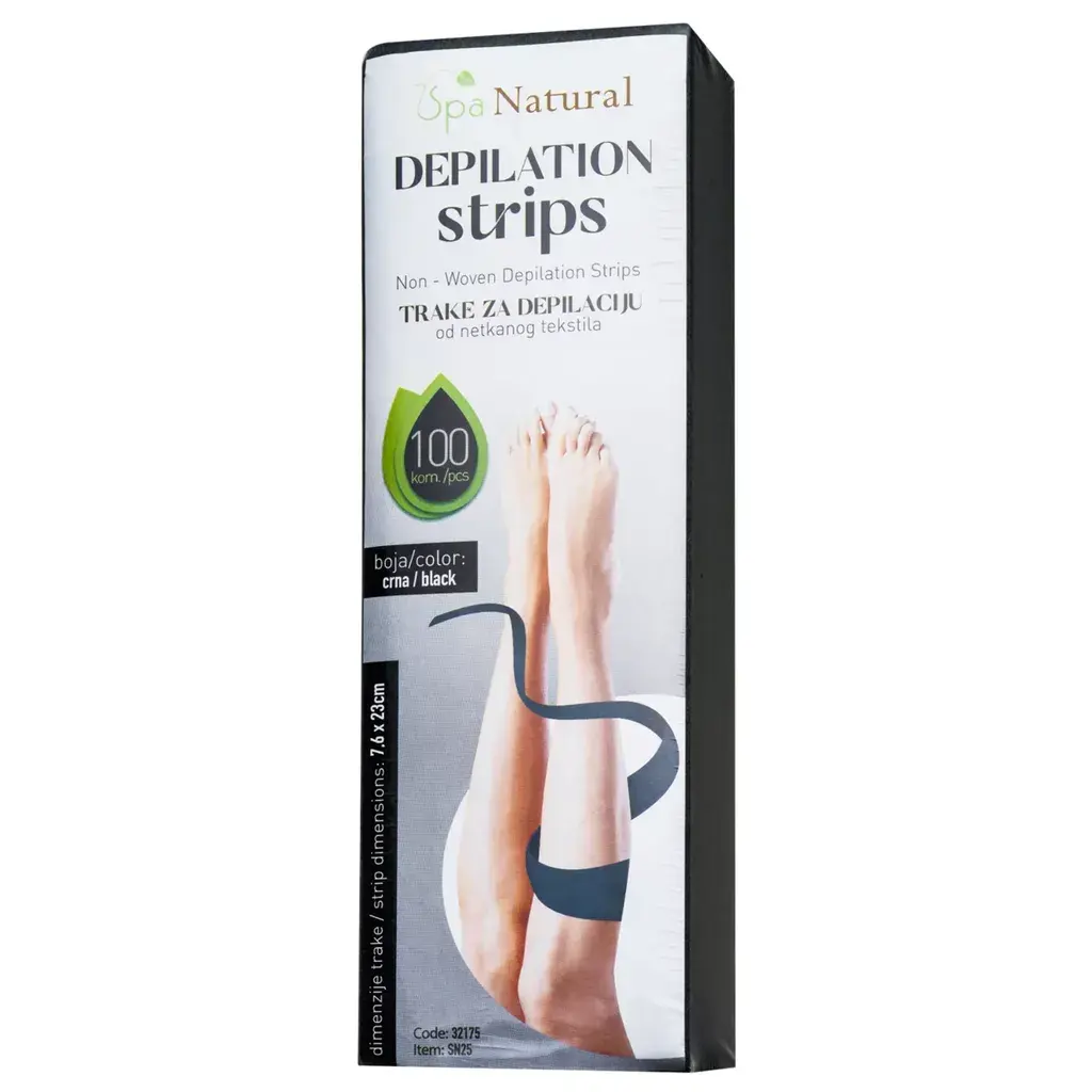Spa natural Trake za depilaciju SN25, 100 komada, Crne