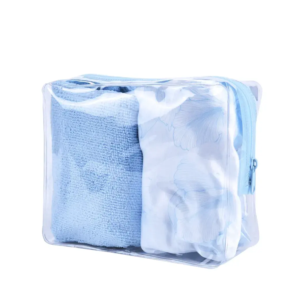 Cala Set kapa za tuširanje i turban Blue Flower