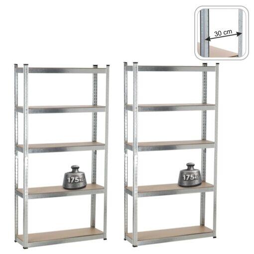 Chomik Set od dvije police sa 5 vivoa, 90 × 30 × 180 cm, Sive
