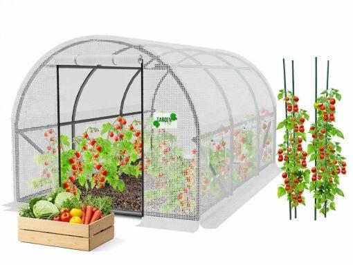 Chomik Baštenski plastenik Tunel, 3 segmentni, 4x2.5x2 m, Bijeli