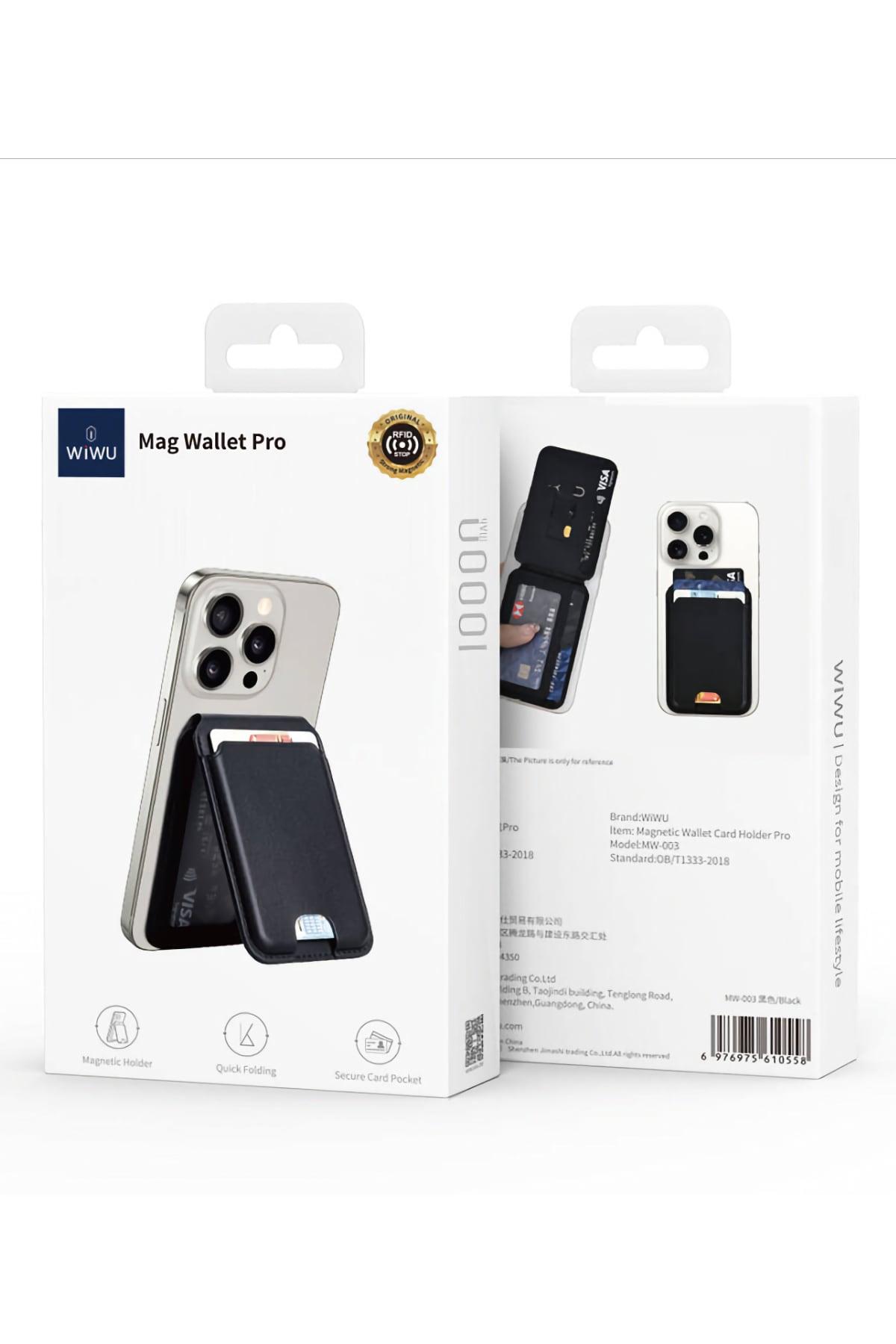 WIWU MW-003 Novčanik, Magnetski, Sa stalkom, Crni plus GRATIS LDNIO Stoni Držač za Mobilni Telefon