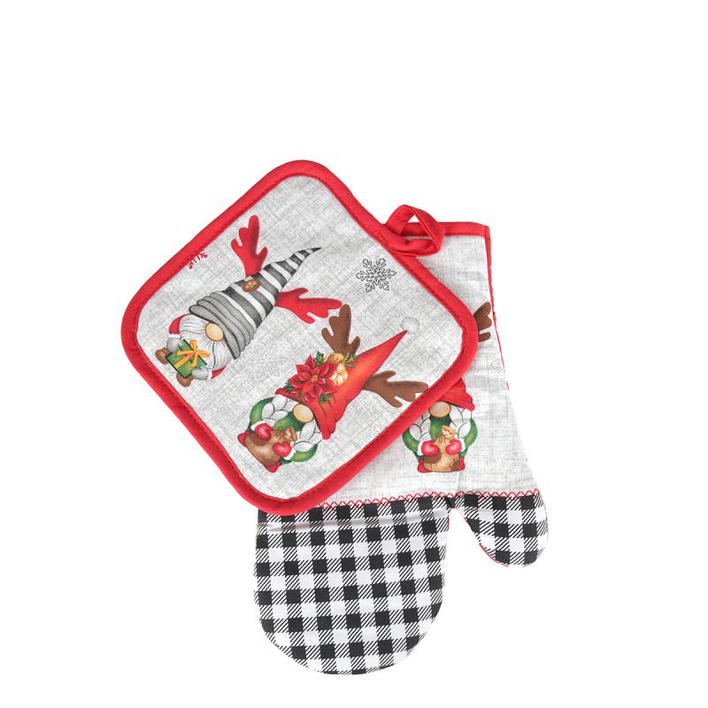 Sigma Kuhinjski Set 2/1 (Patuljci) Novogodišnja -2Pks228-B, Crvena