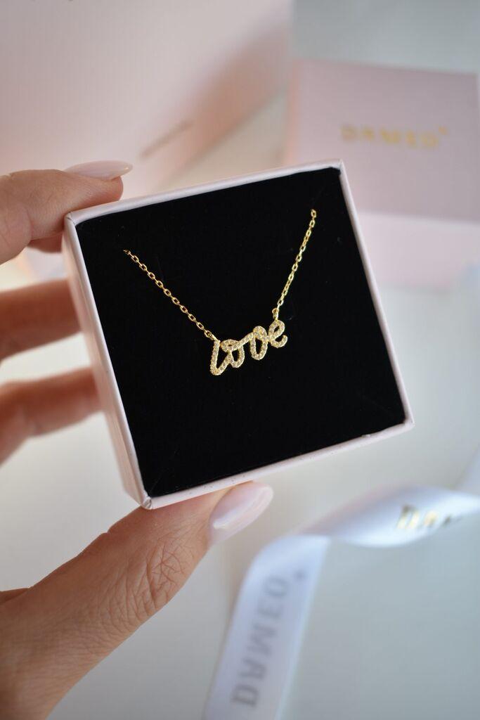 Dameo Ogrlica Love - srebro 925 sa pozlatom i cirkoni