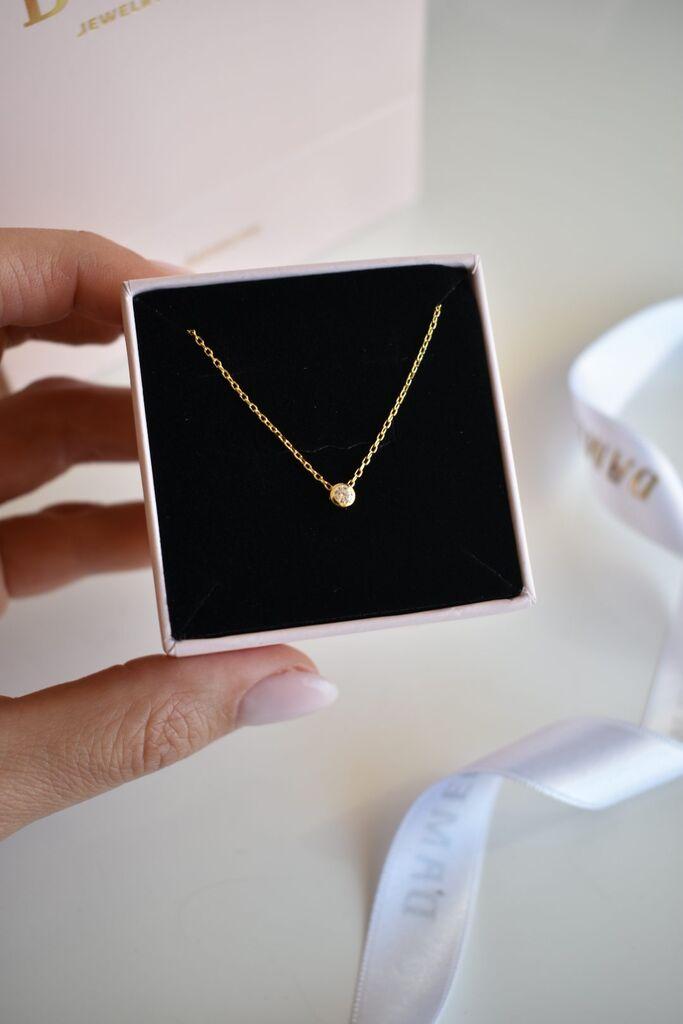 Dameo Ogrlica Single Sparkle - srebro 925 sa pozlatom i cirkon