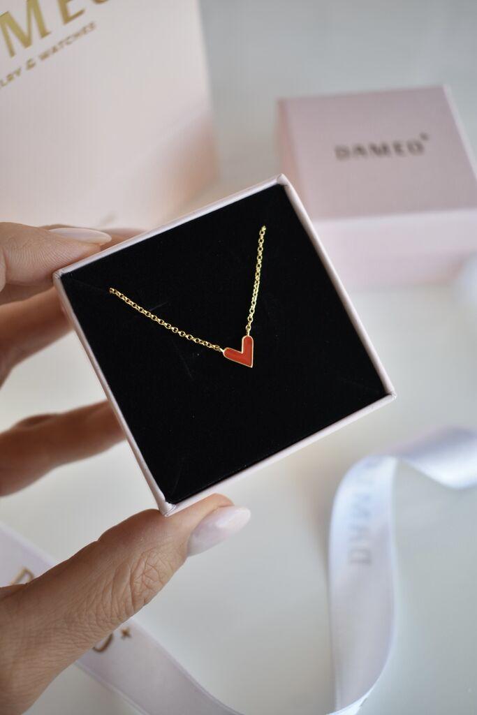 Dameo Ogrlica Red Hearts - srebro 925 sa pozlatom