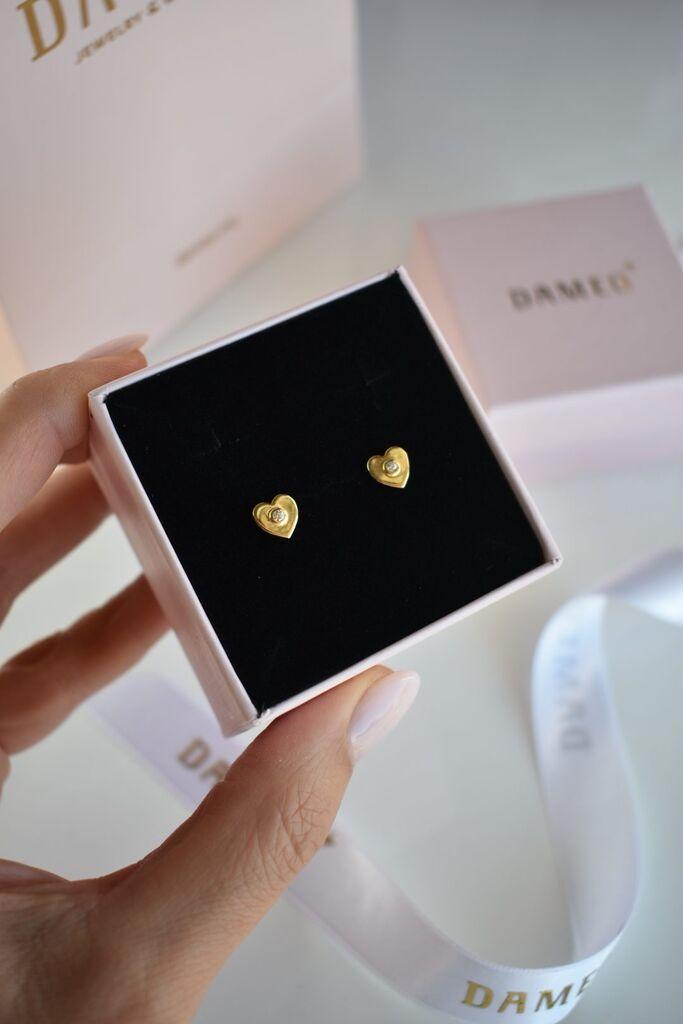 Dameo Minđuše Little Heart Spark - srebro 925 sa pozlatom i cirkon