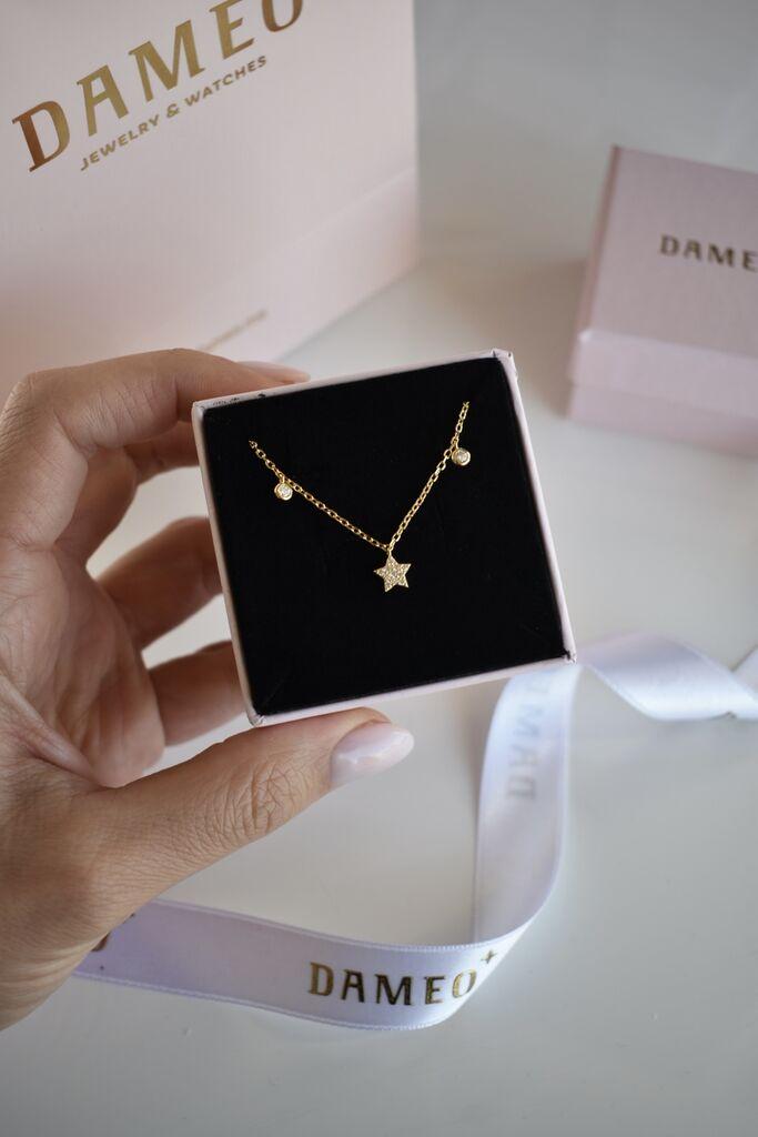 Dameo Ogrlica Three Stars - srebro 925 sa pozlatom i cirkoni