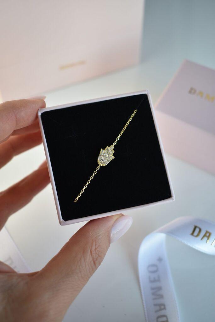 Dameo Narukvica Lucky Hand - srebro 925 sa pozlatom i cirkoni