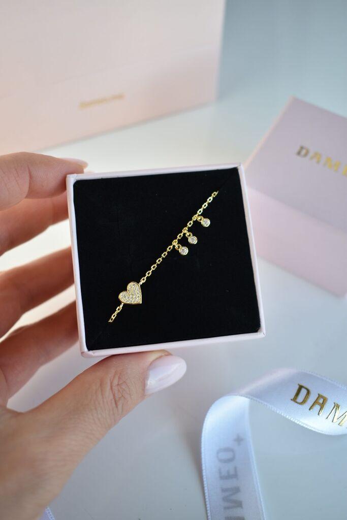 Dameo Narukvica Hearts- srebro 925 sa pozlatom i cirkoni