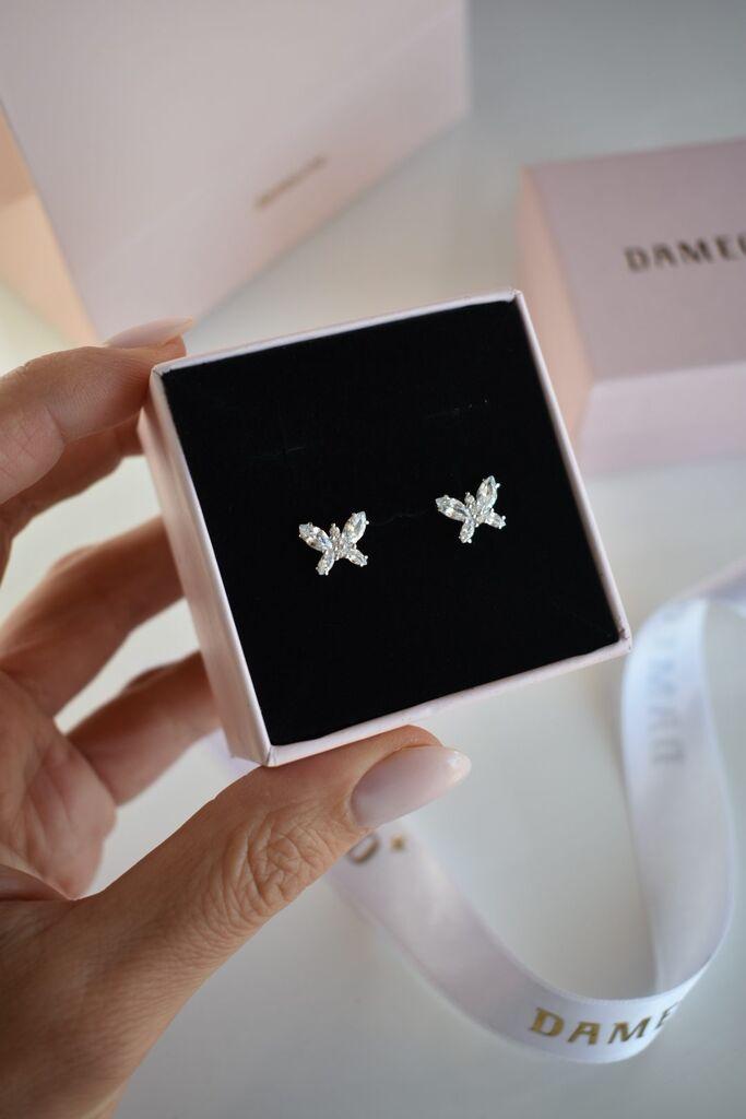 Dameo Minđuše Crystal Butterfly - srebro 925