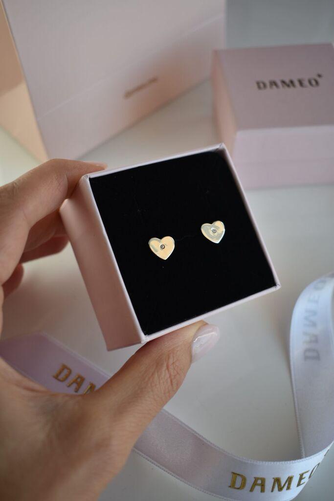 Dameo Minđuše Heart Spark - srebro 925 i cirkon