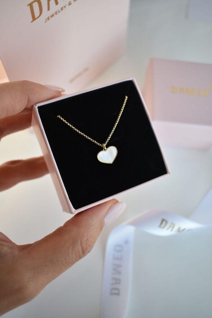 Dameo Ogrlica Hearts - srebro 925 sa pozlatom, sedef.