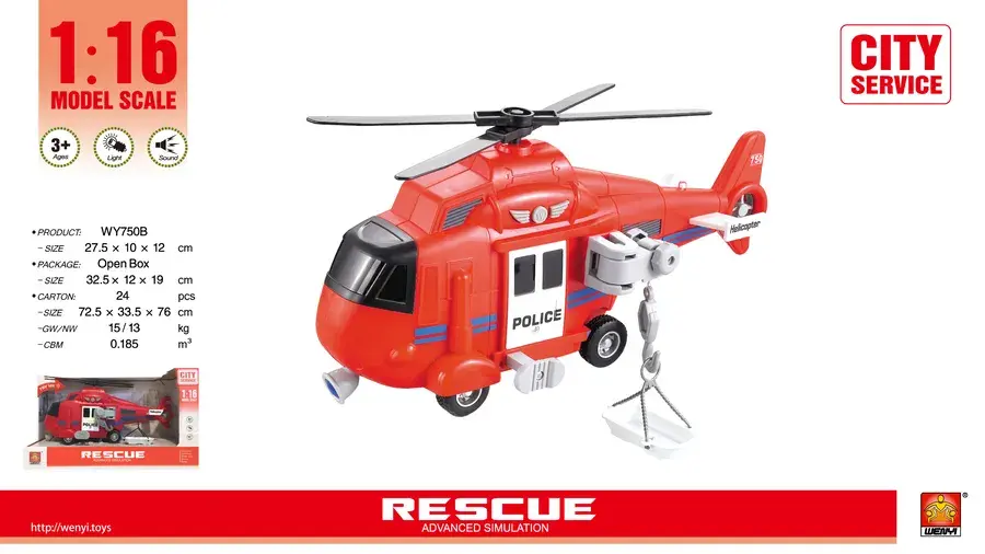 Wenyi Helikopter Spasilacki Sa Korpom Crveni 1:16 Wy750B