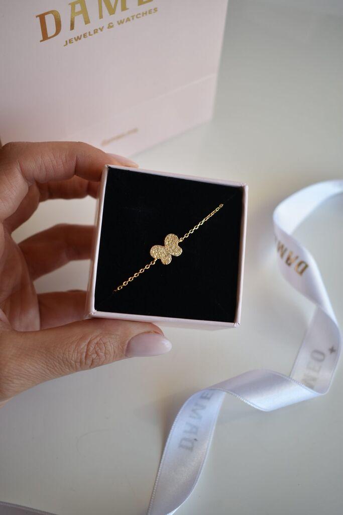 Dameo Narukvica Big Butterfy - srebro 925 sa pozlatom i cirkoni