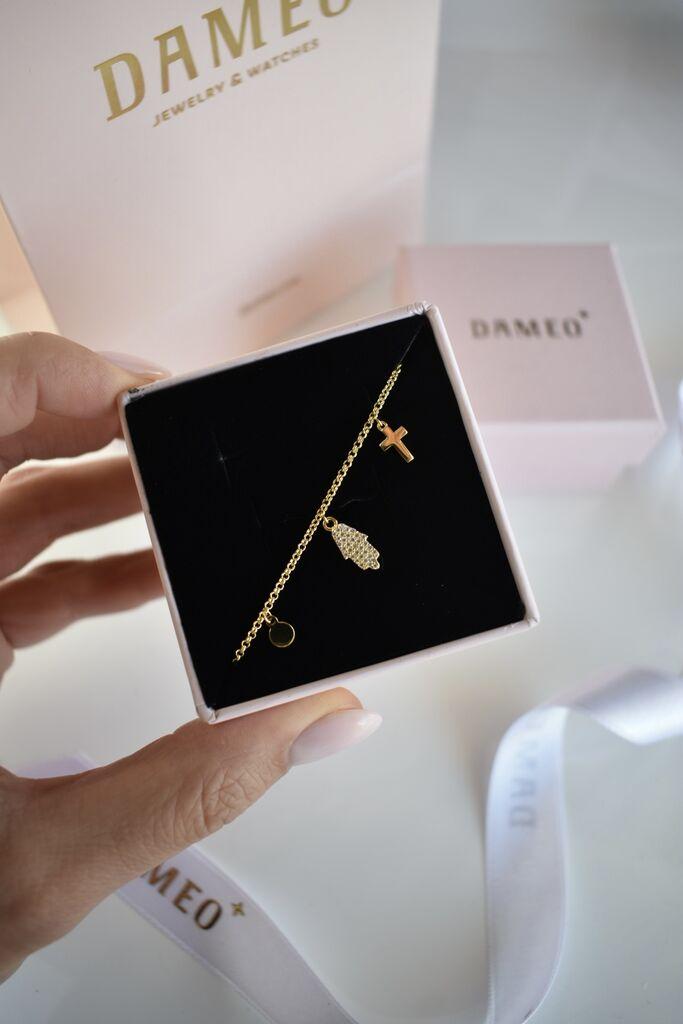 Dameo Narukvica Lucky and Cross- srebro 925 sa pozlatom i cirkoni