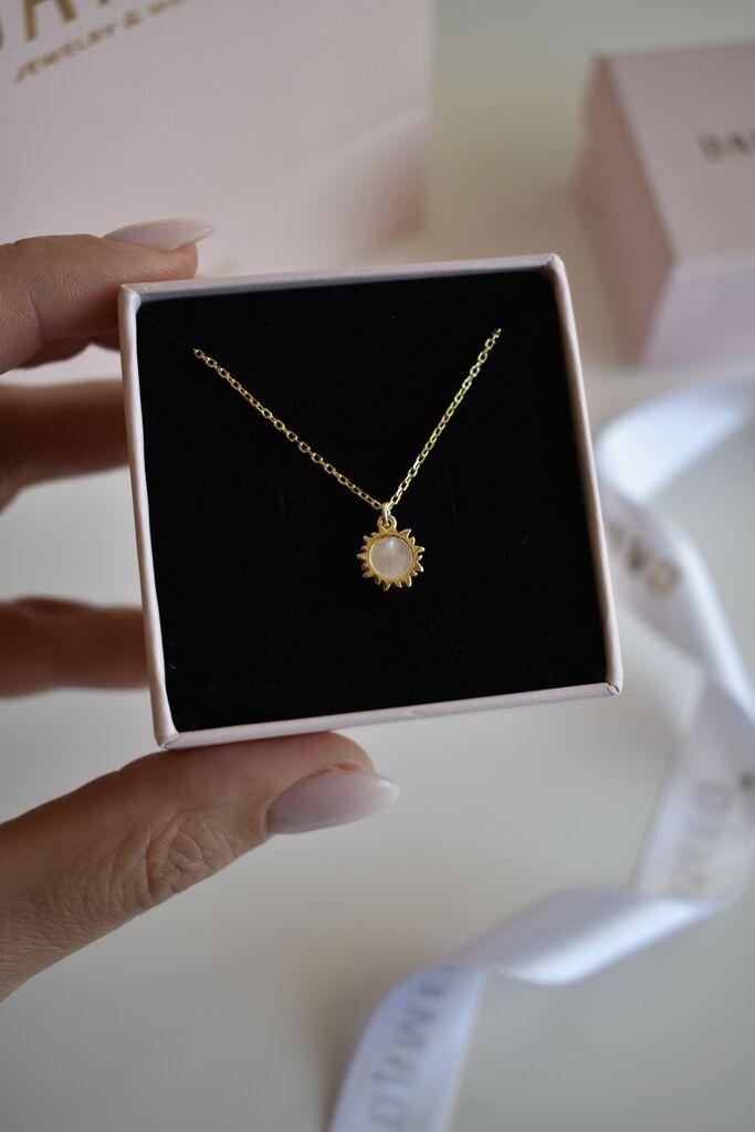 Dameo Ogrlica Pearl Sun - srebro 925 sa pozlatom i sedef