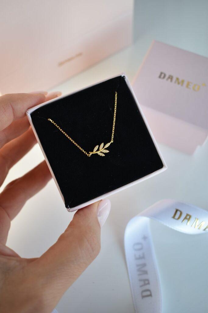 Dameo Ogrlica Crystal Twig - srebro 925 sa pozlatom i cirkoni