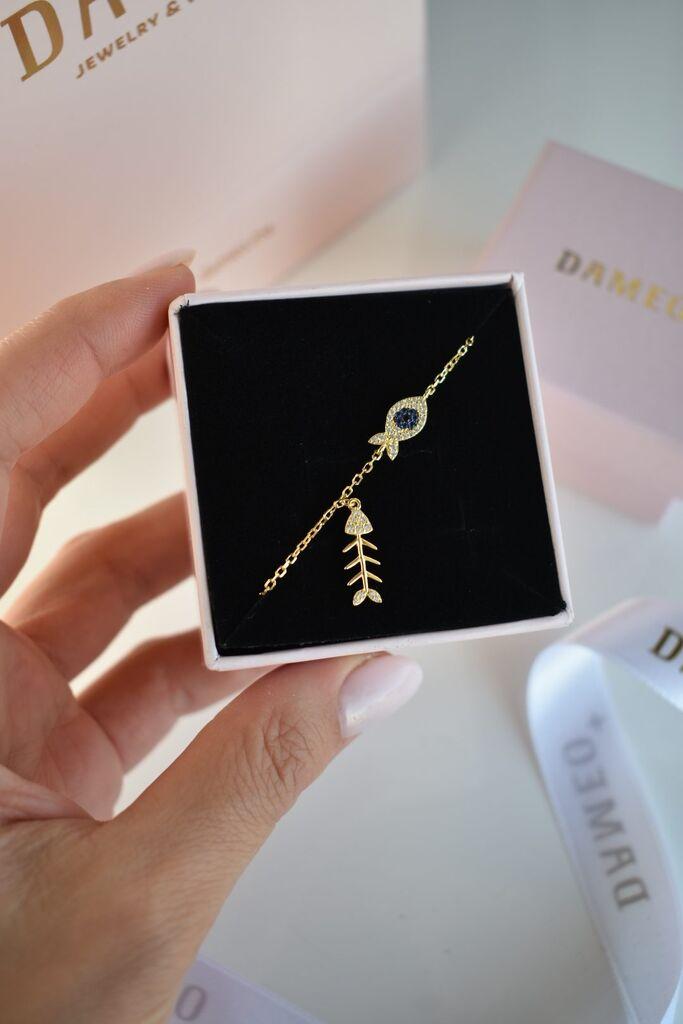 Dameo Narukvica Fish- srebro 925 sa pozlatom