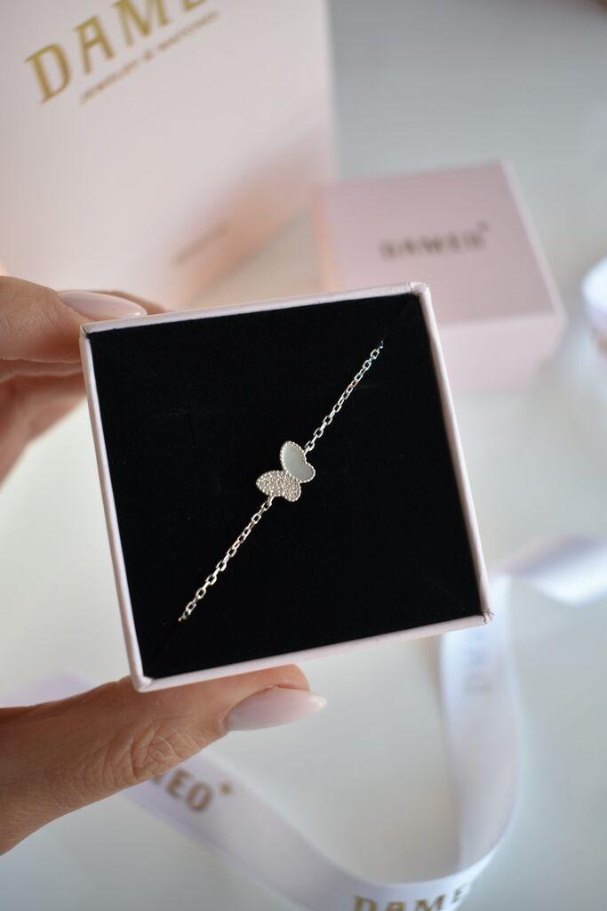 Dameo Narukvica Butterfly- srebro 925 i sedef i cirkoni