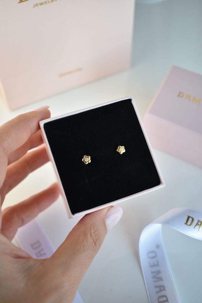 Dameo Minđuše Little Flower - srebro 925 sa pozlatom i cirkon