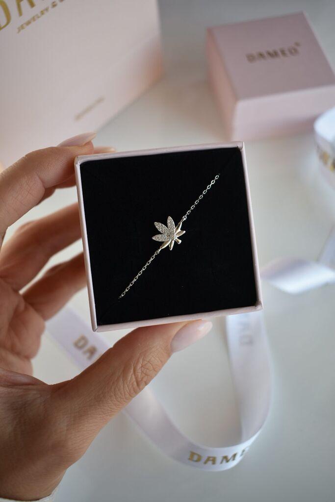 Dameo Narukvica Celestial Leaf - srebro 925 i cirkoni