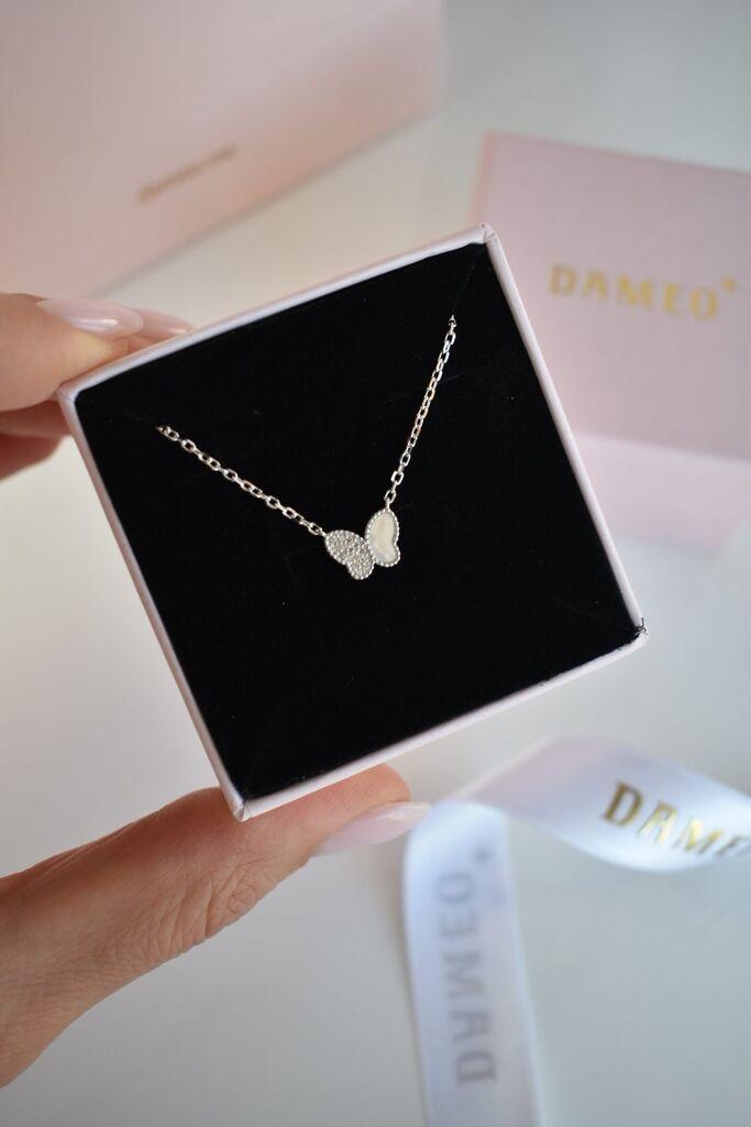 Dameo Ogrlica Butterfly - srebro 925 cirkoni i sedef