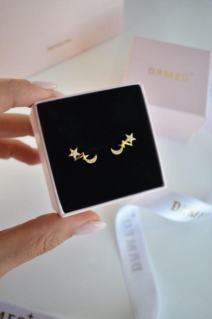 Dameo Minđuše StarStorm - srebro 925 sa pozlatom i cirkoni