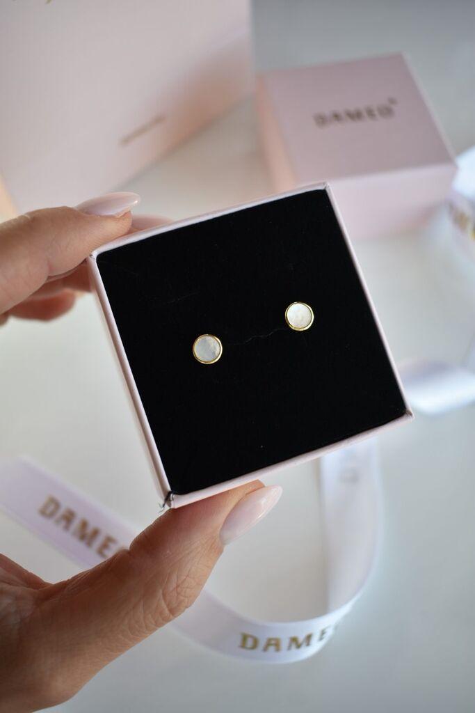 Dameo Minđuše Glow Ring- srebro 925 sa pozlatom i sedef