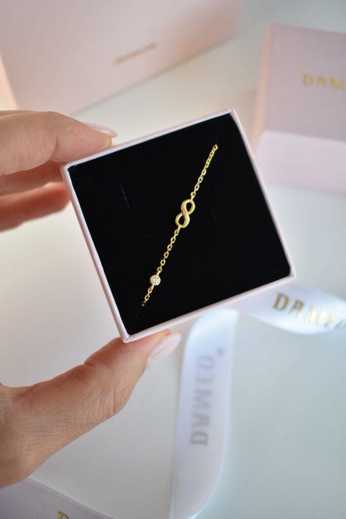 Dameo Narukvica Infinity Touch - srebro 925 sa pozlatom i cirkon