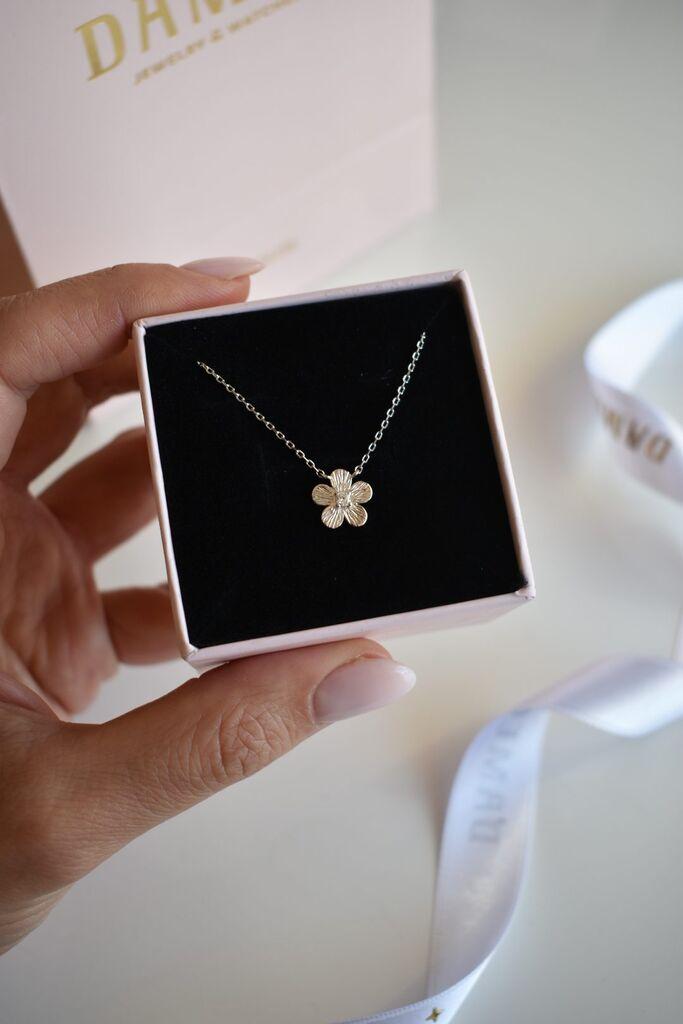 Dameo Ogrlica Sparkle Flower - srebro 925