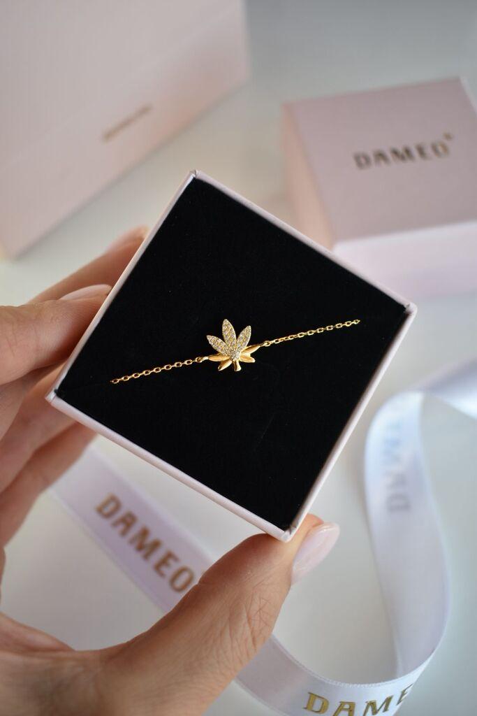 Dameo Narukvica Celestial Leaf - srebro 925 sa pozlatom i cirkoni