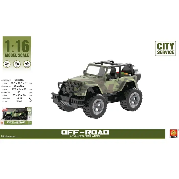 Wenyi Off Road Maskirno Vozilo Na Oprugu Sa Muzikom I Svijetlima 1:16 Wy391A