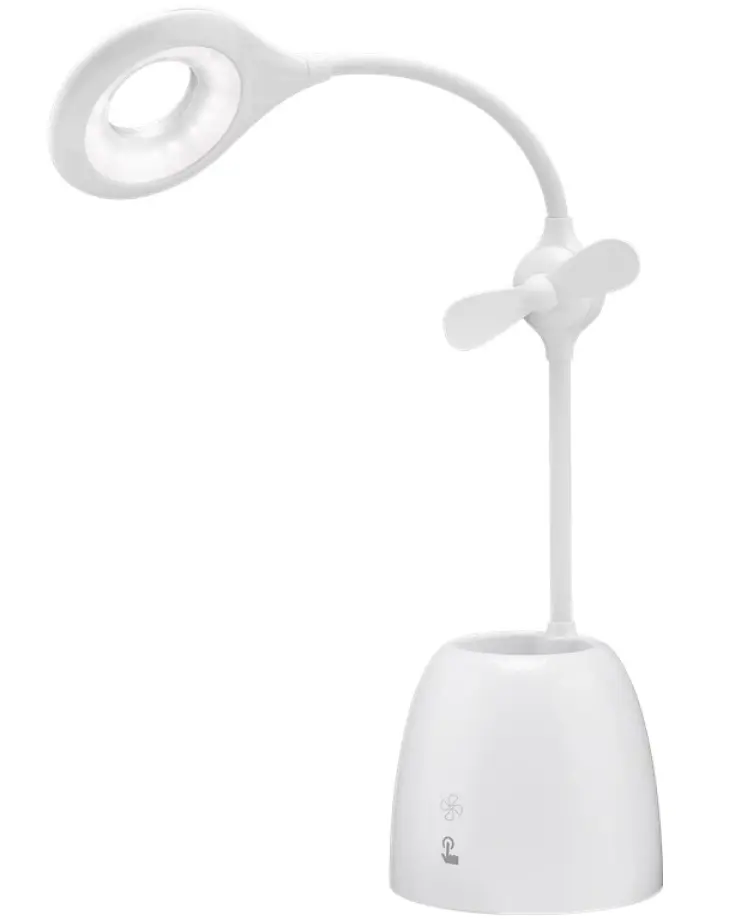 Goobay LED stolna lampa i ventilatorpostolje za olovke, Bijela