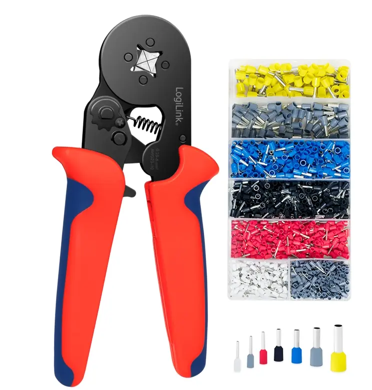 LogiLink Kliješta za presovanje sa kompletom buksni1200 kom, Narandžasta