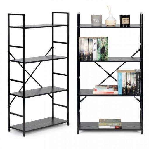ModernHome Polica Za Knjige Loft 4  Black