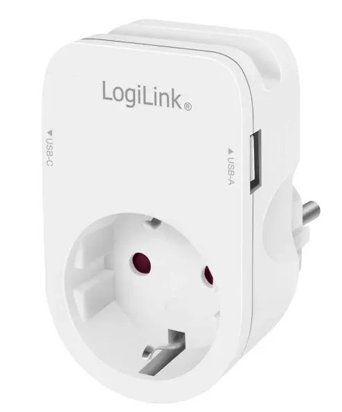LogiLink Utičnica USB C + USB A, Bijela