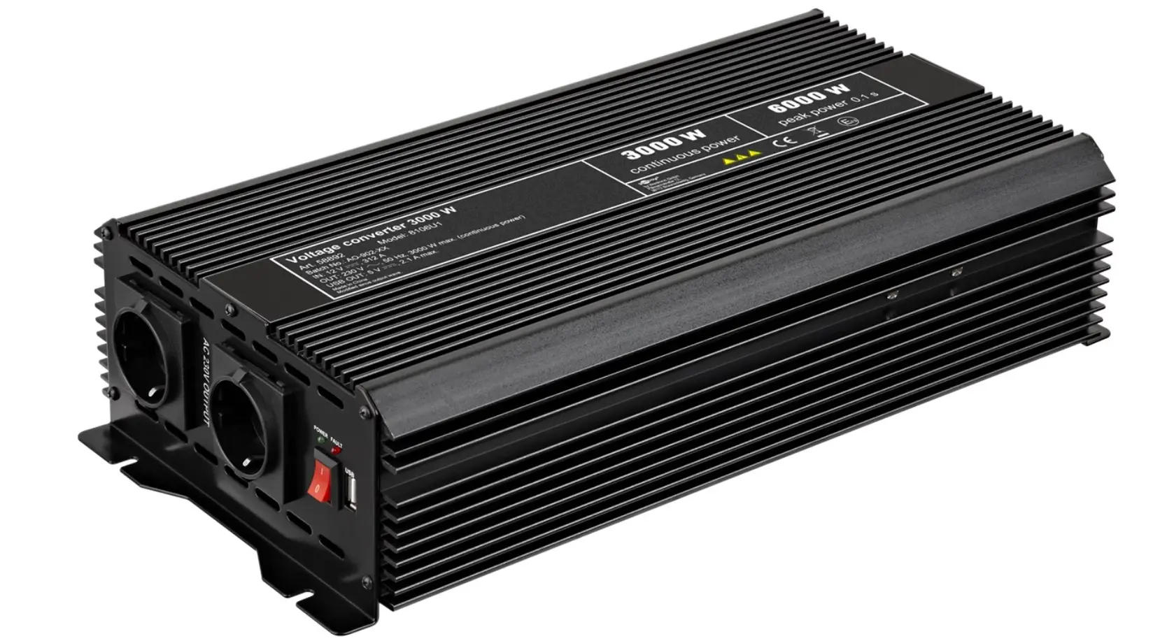 Goobay Inverter napona DC/AC ( 12V-230V / snaga 3000W), Crna