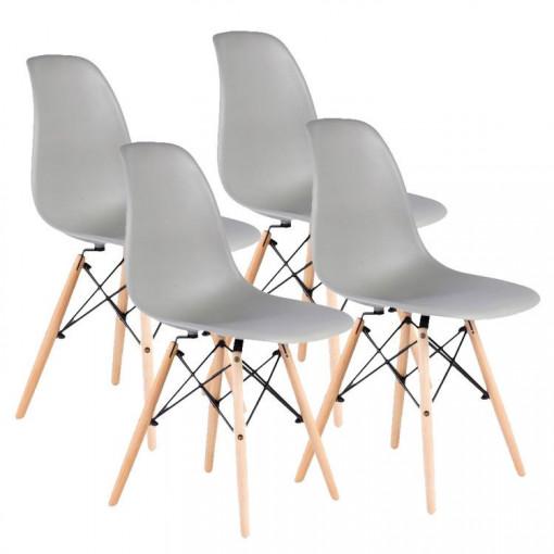 ModernHome Milano Set Četiri Stolice  Svijetlo Siva