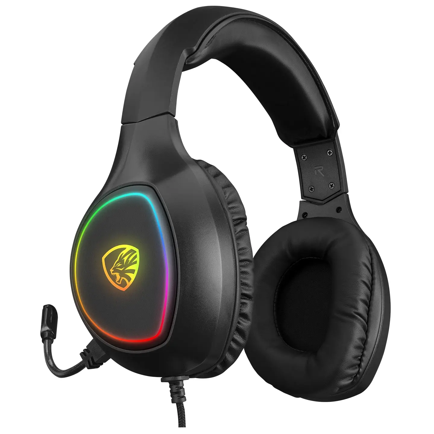 Rampage RGB Gaming slušalice s mikrofonom HY-G5 X-CONAN, Crna