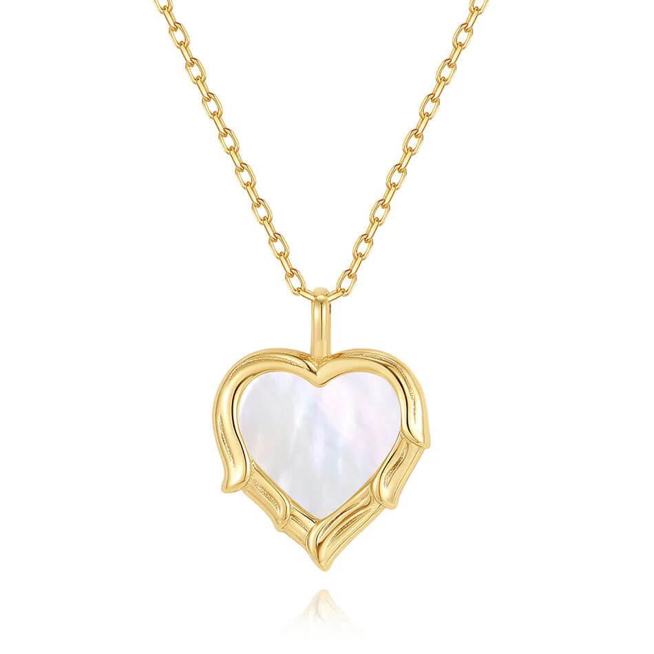 Dameo Ogrlica Heart  Srebro sa pozlatom i sedef VFX0420