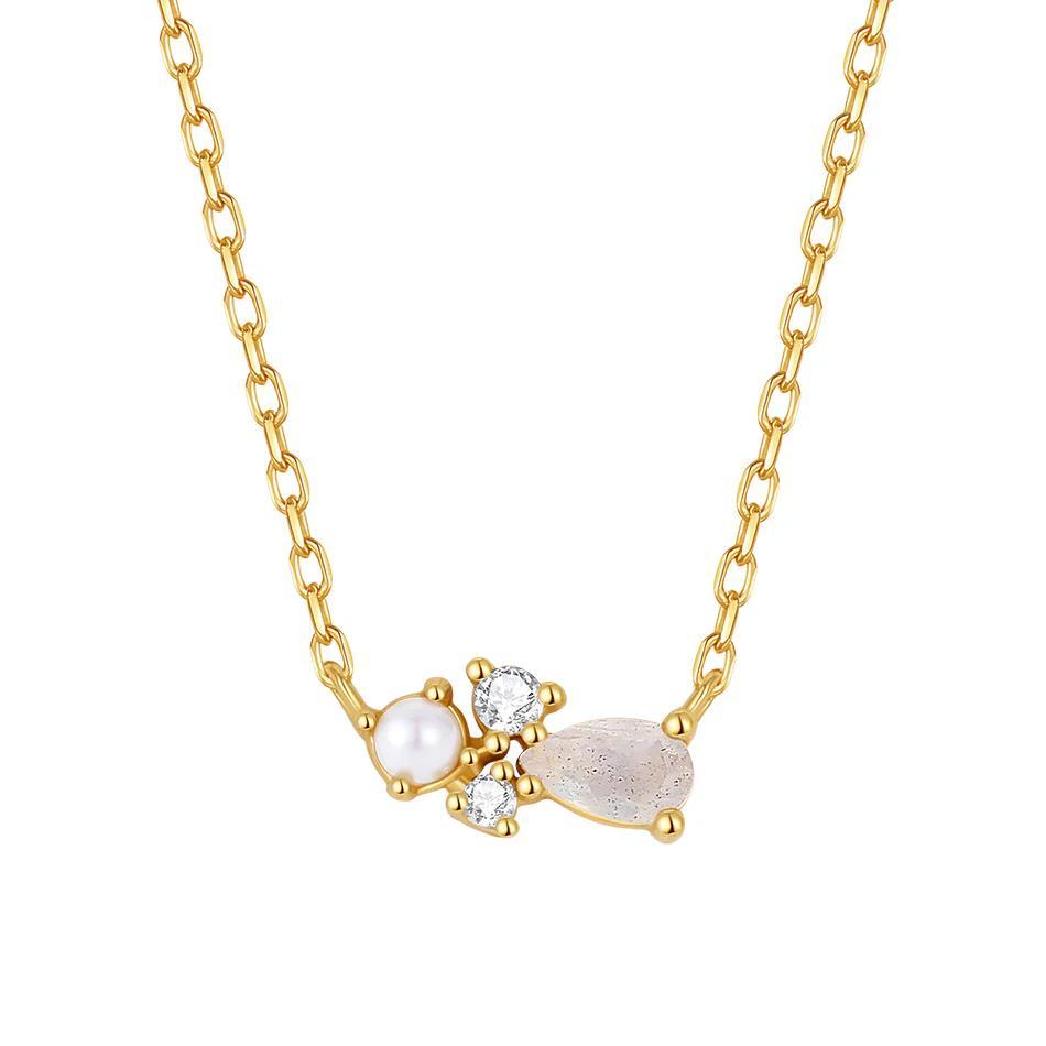 Dameo Ogrlica Moonlight Pearl   Srebro sa pozlatom i cirkoni VFX0564