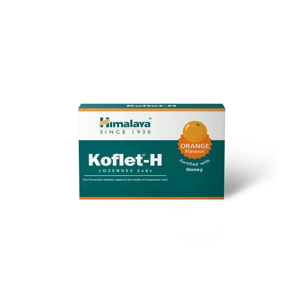 HIMALAYA Koflet H pastile s okusom narandže, 12 pastila