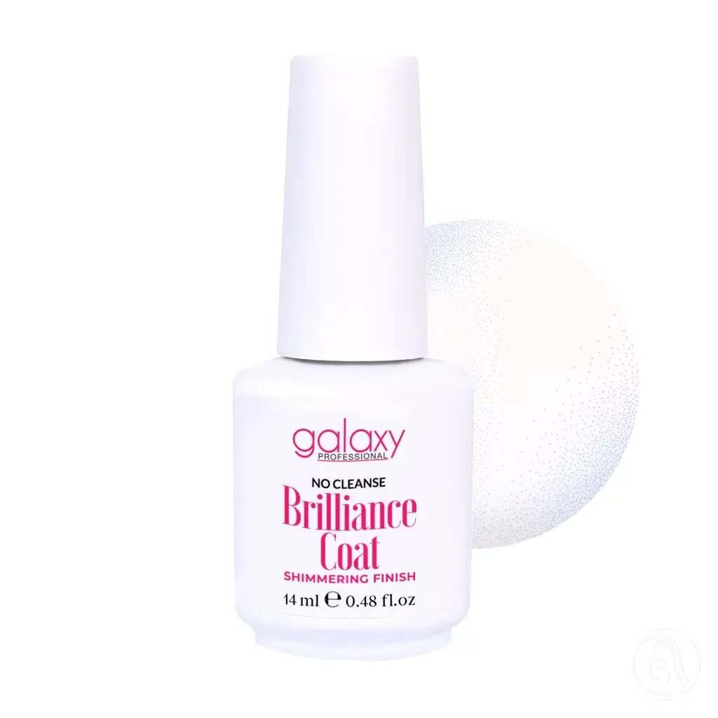 Galaxy Završni nefiksirajući sjaj za gel i trajni lak UV/LED Brilliance Shimmering Finish, 14 ml