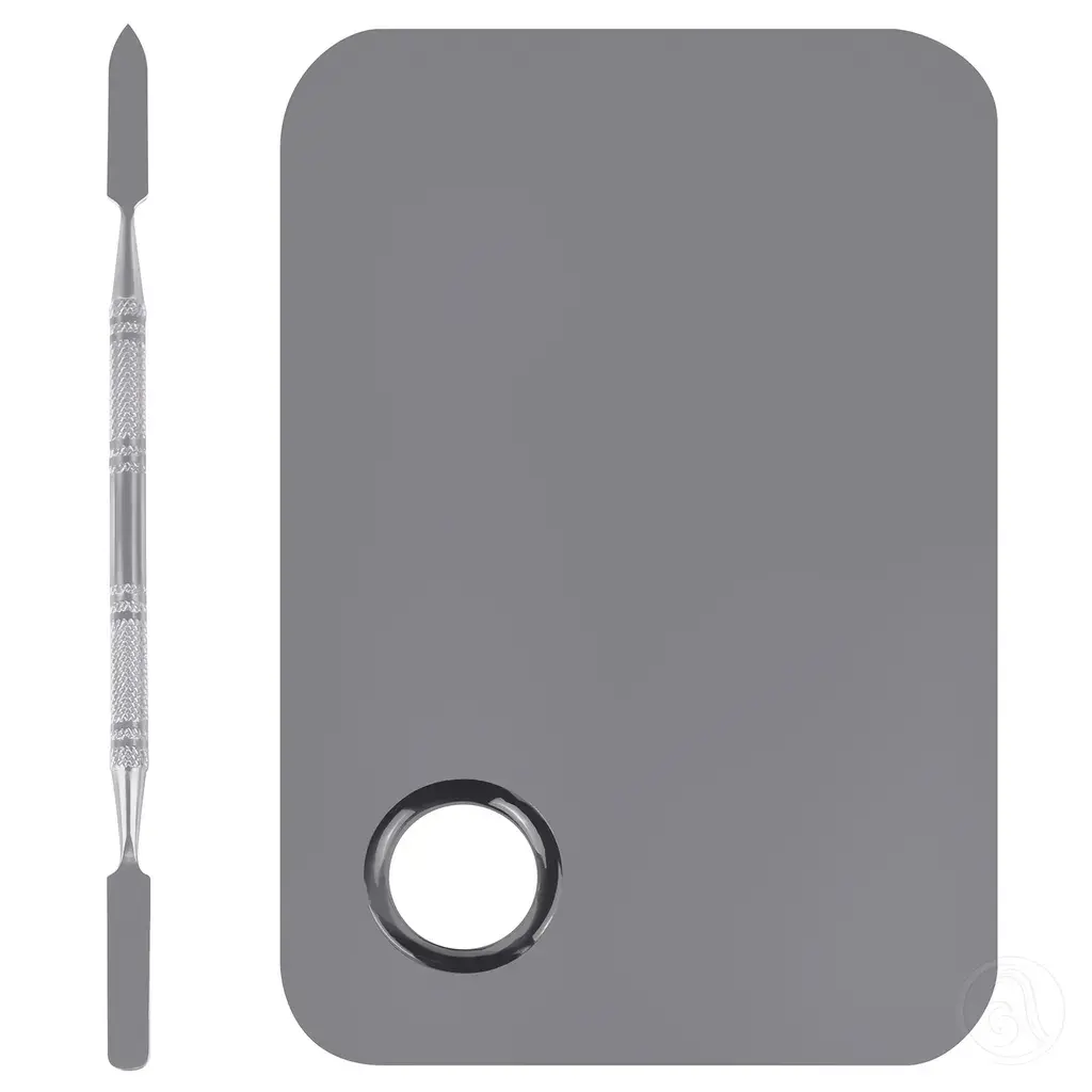 Nail Tools Metalna paleta za boje i špatula, Siva