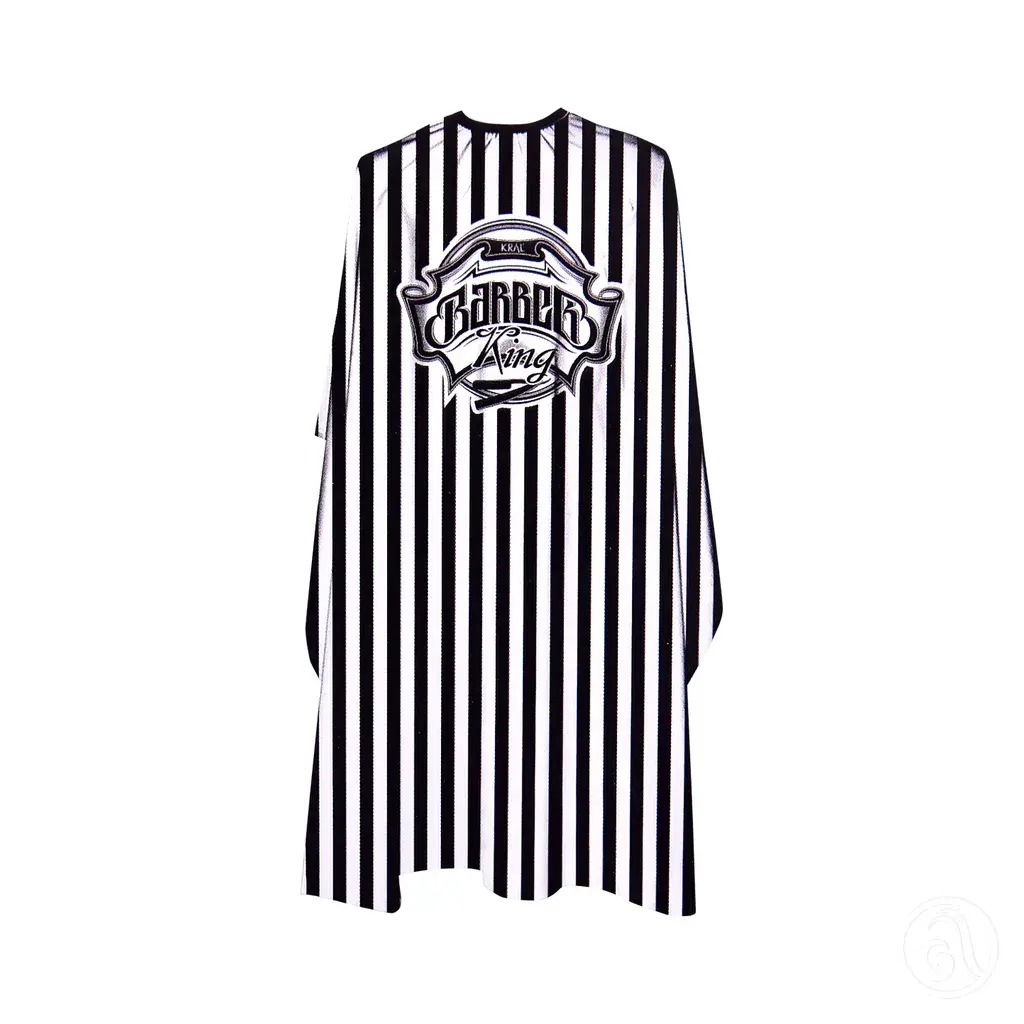 Beauty Design Ogrtač za šišanje K24 Barber King B&W, 130x150 cm, Crno-bijeli